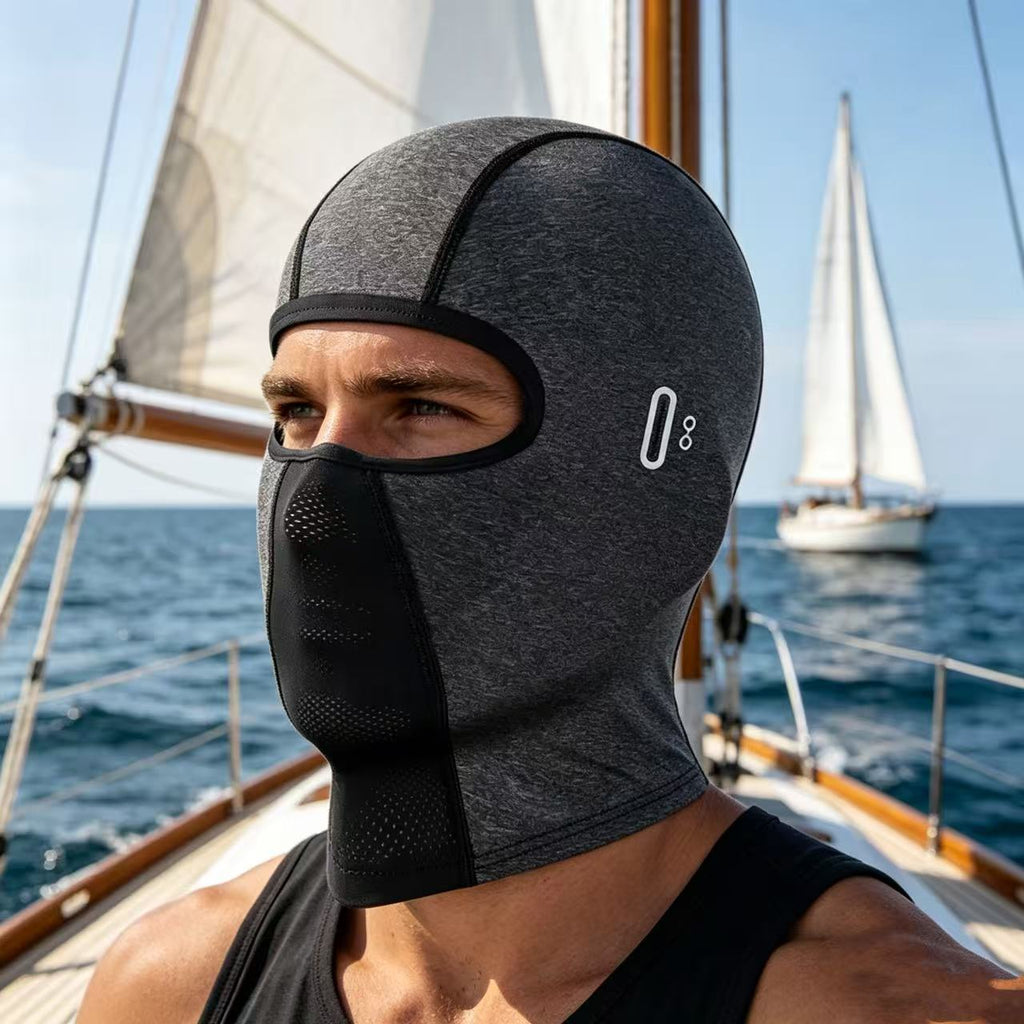 UV Protection Sailing Balaclava, Ice Silk Quick-Dry Full Face Cover with Glasses Holes, Water Sports Sun Protection Hood for Men & Women