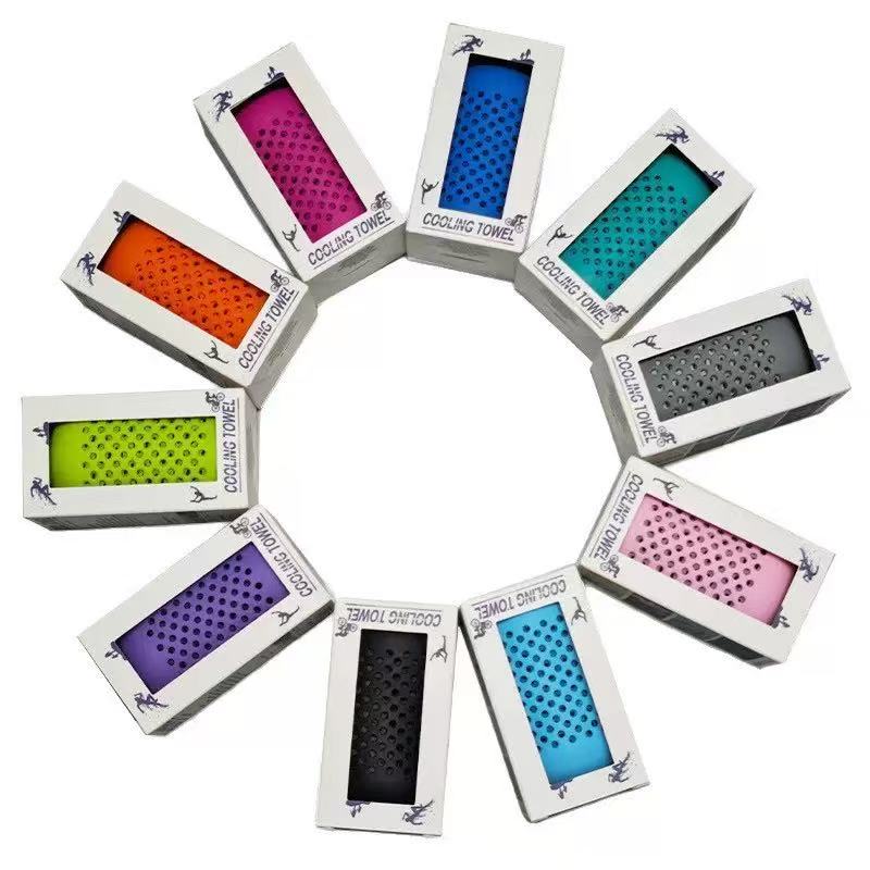 Cooling Towel with Portable Clip-On Case - Instant Ice Cold Sports Towel for Gym, Running & Yoga