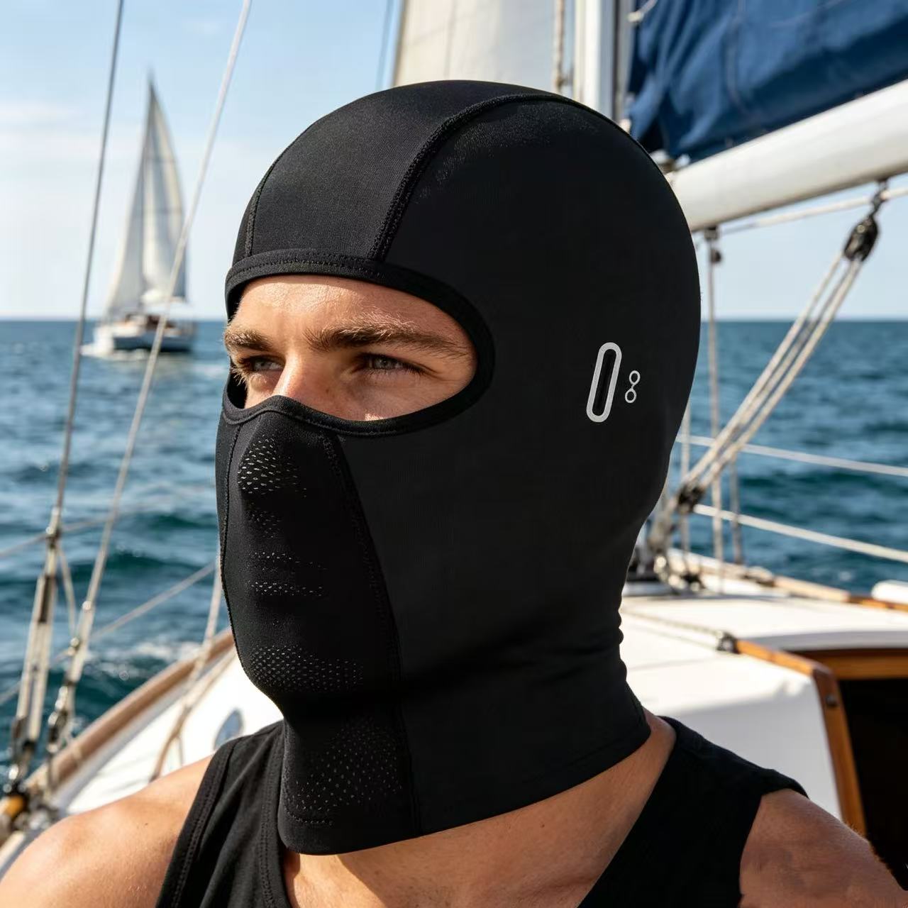 UV Protection Sailing Balaclava, Ice Silk Quick-Dry Full Face Cover with Glasses Holes, Water Sports Sun Protection Hood for Men & Women