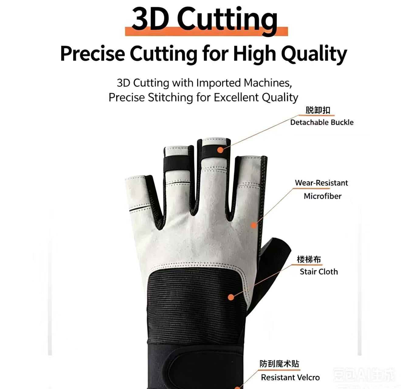 Custom Logo Half-Finger Sailing Gloves, Non-Slip Kayaking & Boating Gloves, Water Sports Gloves for Men & Women, Logo Customizable