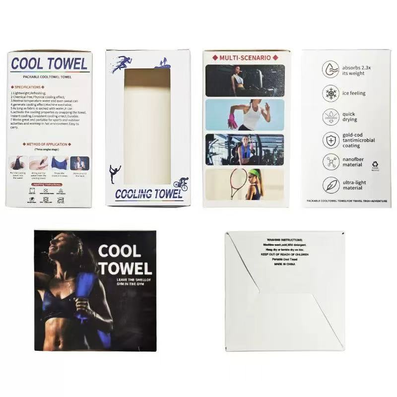 Cooling Towel with Portable Clip-On Case - Instant Ice Cold Sports Towel for Gym, Running & Yoga