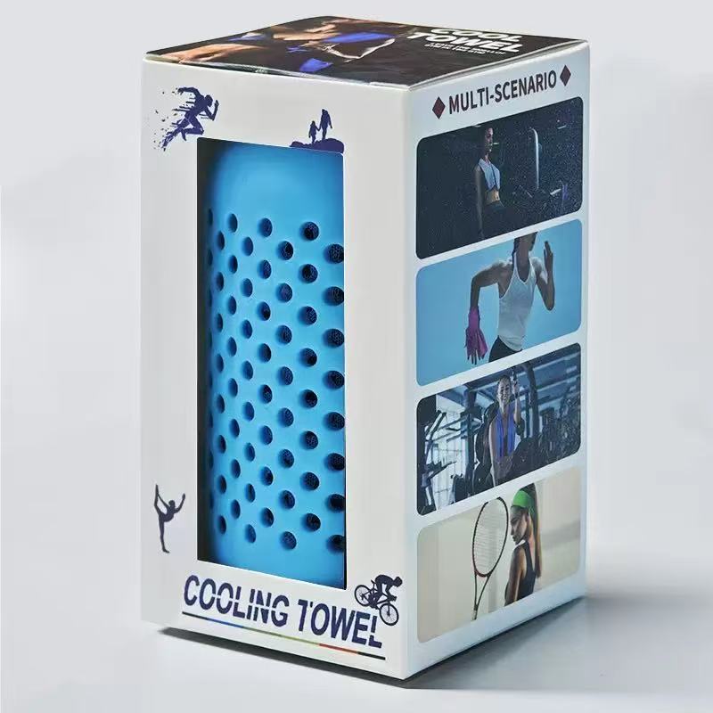 Cooling Towel with Portable Clip-On Case - Instant Ice Cold Sports Towel for Gym, Running & Yoga