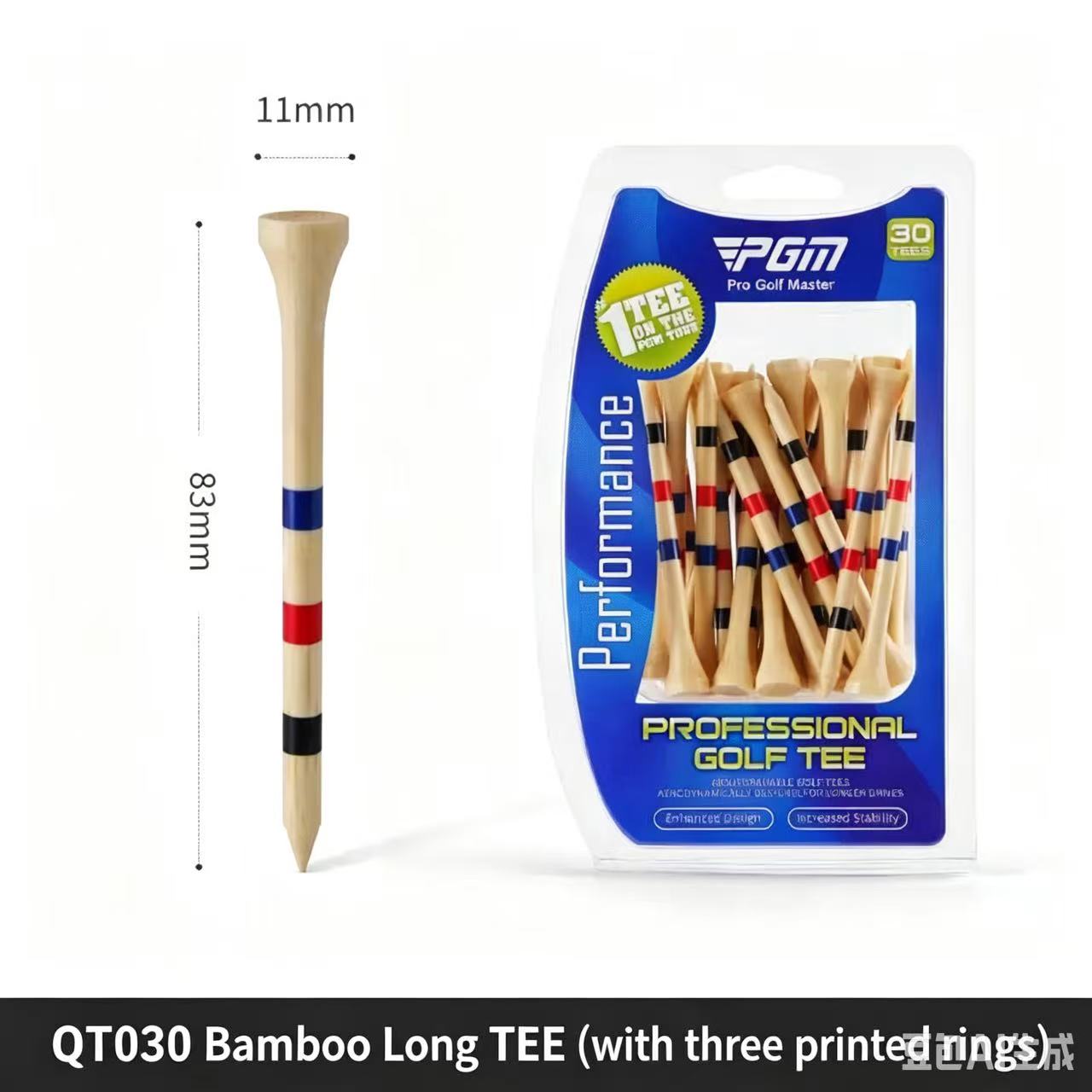 Premium Bamboo Golf Tees | Depth Marker Height Control, Eco-Friendly Wooden Golf Tees, 30-Pack