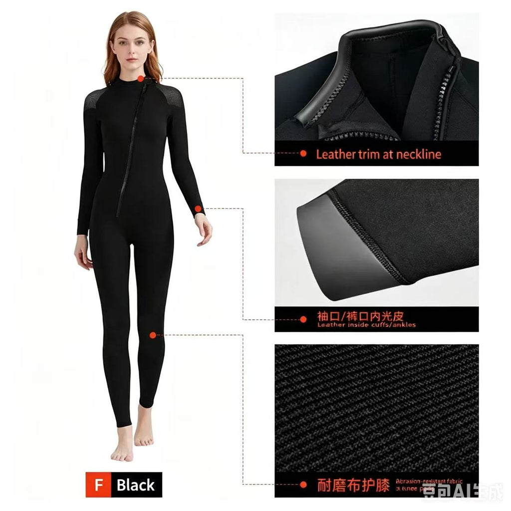 3mm Neoprene Full Wetsuit | Men & Women Thermal Surf & Diving Suit
