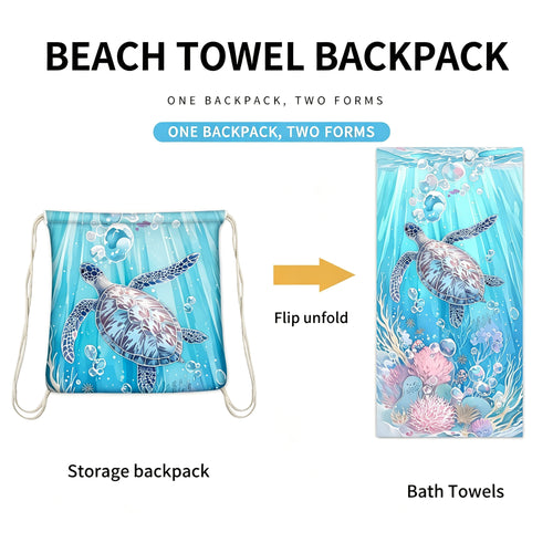 2-in-1 Beach Towel  Backpack | Assorted Printes