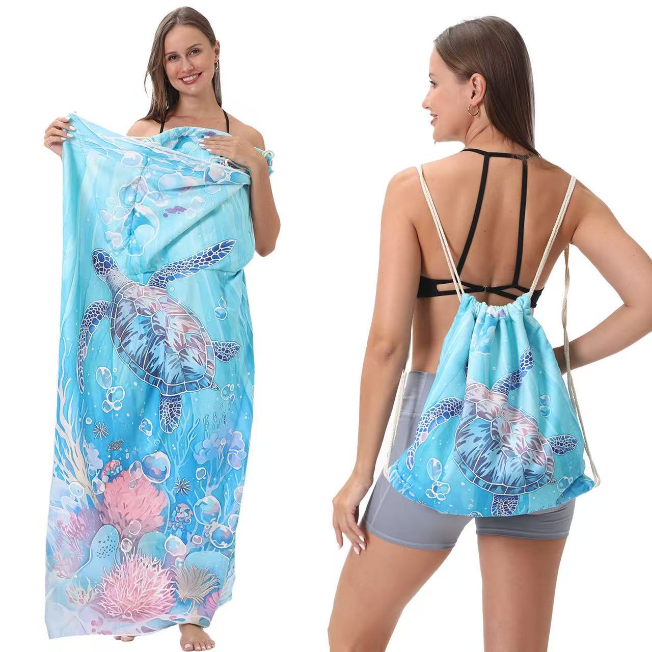 2-in-1 Beach Towel  Backpack | Assorted Printes