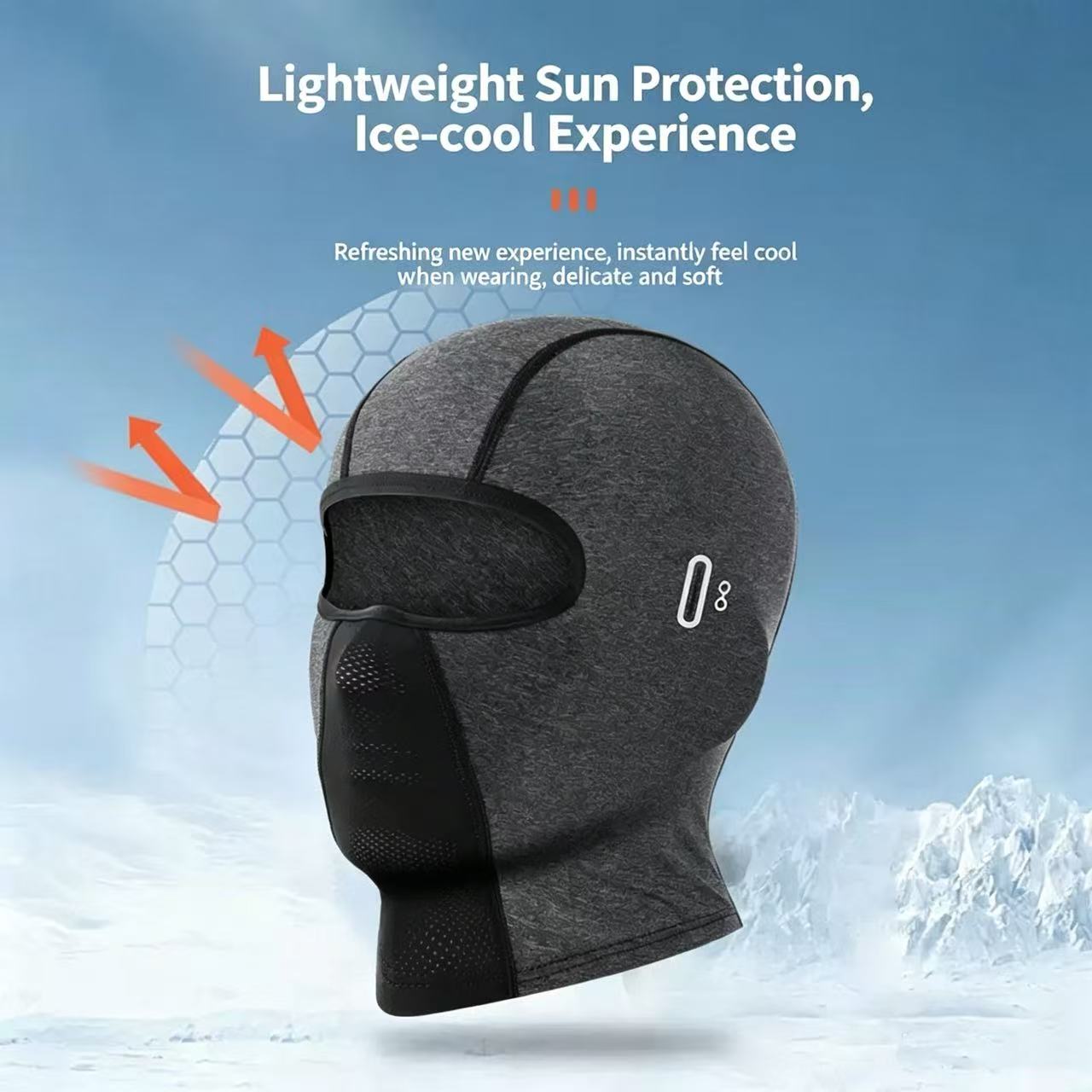 UV Protection Sailing Balaclava, Ice Silk Quick-Dry Full Face Cover with Glasses Holes, Water Sports Sun Protection Hood for Men & Women