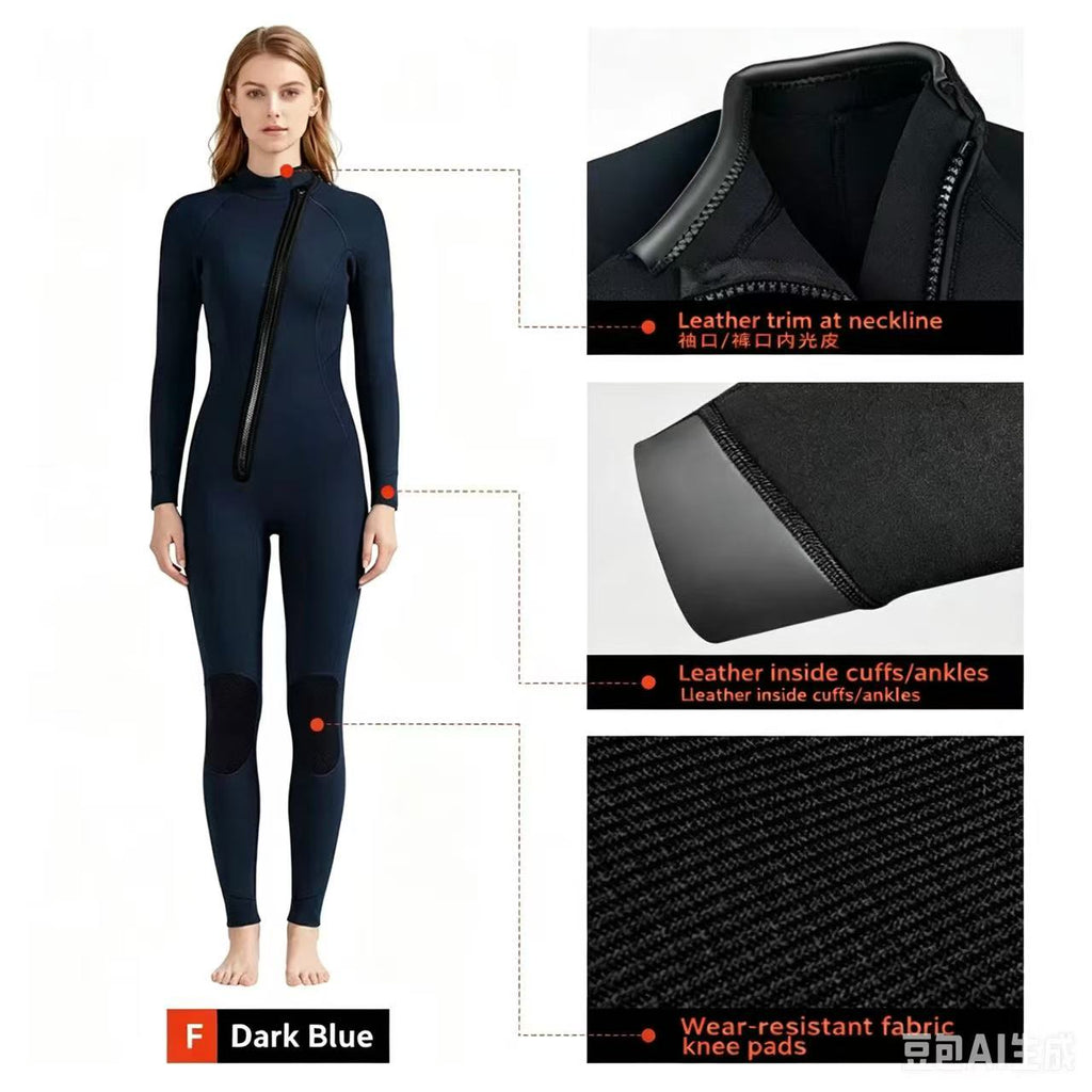 3mm Neoprene Full Wetsuit | Men & Women Thermal Surf & Diving Suit