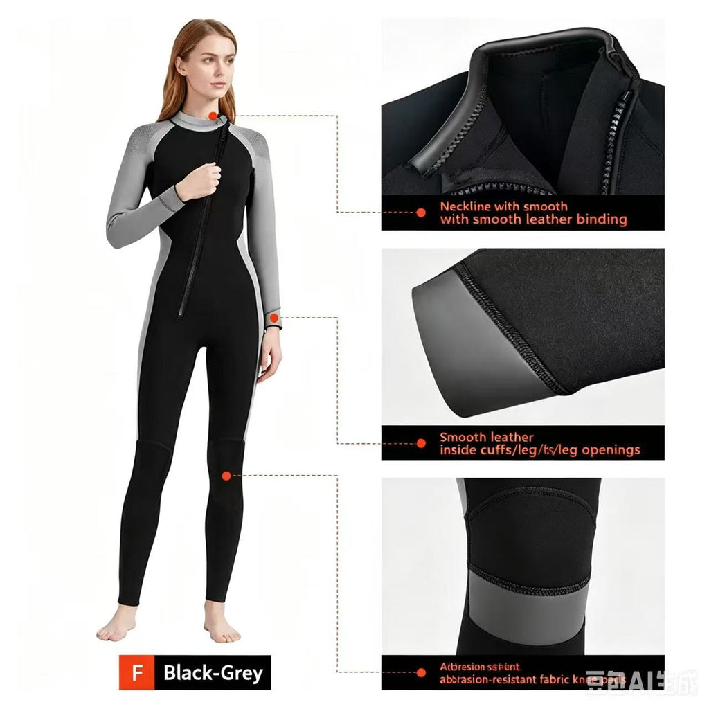 3mm Neoprene Full Wetsuit | Men & Women Thermal Surf & Diving Suit