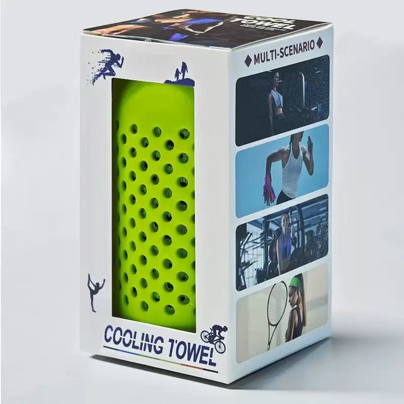 Cooling Towel with Portable Clip-On Case - Instant Ice Cold Sports Towel for Gym, Running & Yoga