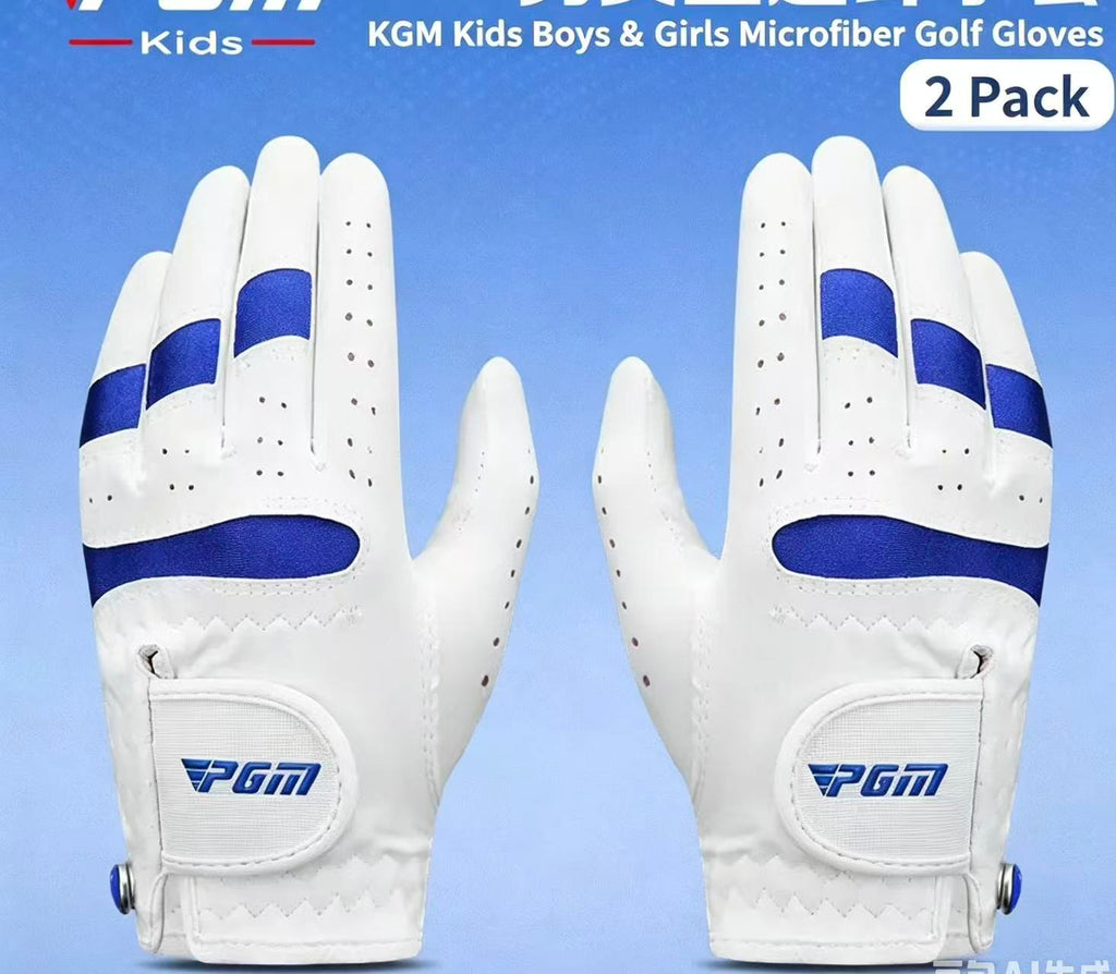 Kids Golf Gloves, Breathable Microfiber, Non-Slip, 2-Pack for Boys & Girls