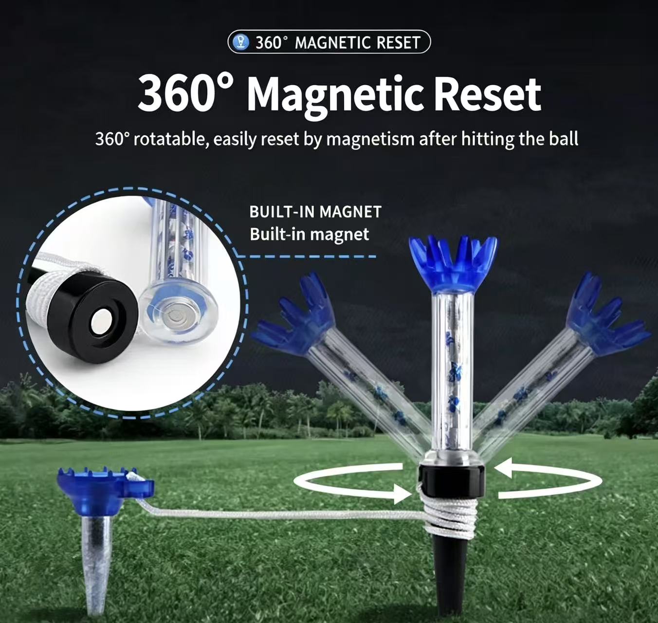 Magnetic Golf Tees | 360° Reset, Flexible & Durable Anti-Lost Golf Ball Tees